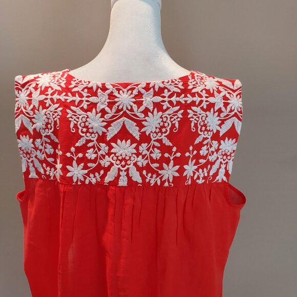 Talbots Embroidered Voile Shell Top Size XL - Picture 8 of 10